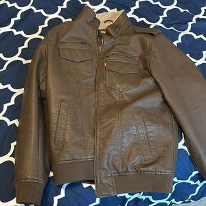 Brown Levi’s flux leather jacket